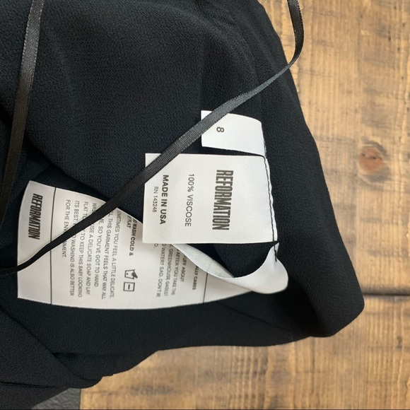 Reformation Camellia jumpsuit sz 8 black wide leg - Picture 5 of 8